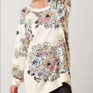 FREE PEOPLE Go on Get Floral Sweatshirt
